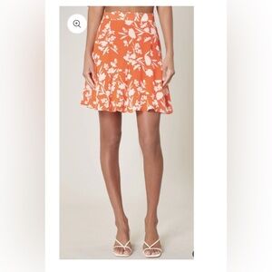 Floral Orange Skirt